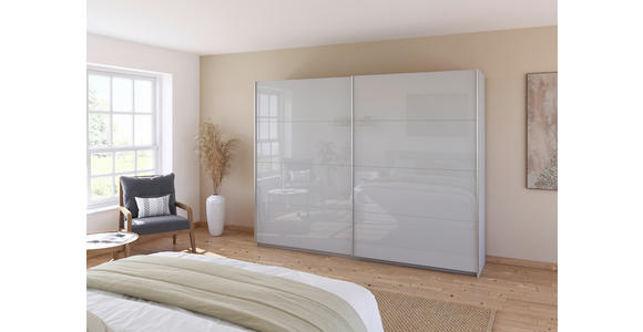 SCHWEBETÜRENSCHRANK  in Seidengrau  - Seidengrau/Alufarben, KONVENTIONELL, Glas/Holzwerkstoff (271/229/62cm) - Xora