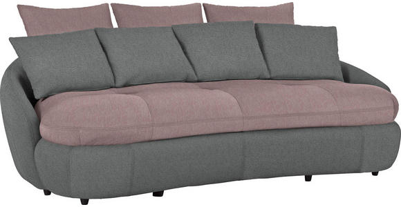 MEGASOFA in Textil Grau, Rosa - Schwarz/Rosa, Design, Kunststoff/Textil (238/80/143cm) - Hom`in