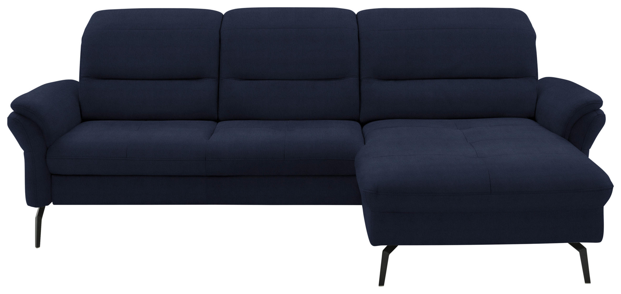 ECKSOFA in Flachgewebe Blau  - Blau/Schwarz, Konventionell, Textil/Metall (260/181cm) - Beldomo Speed