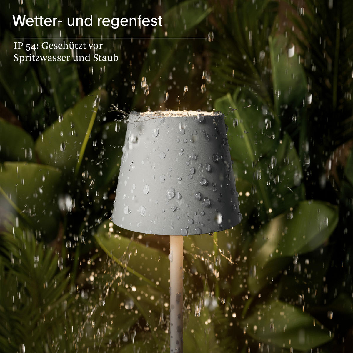 AKKU-TISCHLEUCHTE Nuindie 5,6/5,6/21 cm   - Hellgrau, Basics, Metall (5,6/5,6/21cm)