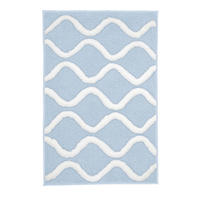 BADTEPPICH Blau, Weiß 55/65 cm  - Blau/Weiß, Basics, Kunststoff/Textil (55/65cm) - Kleine Wolke