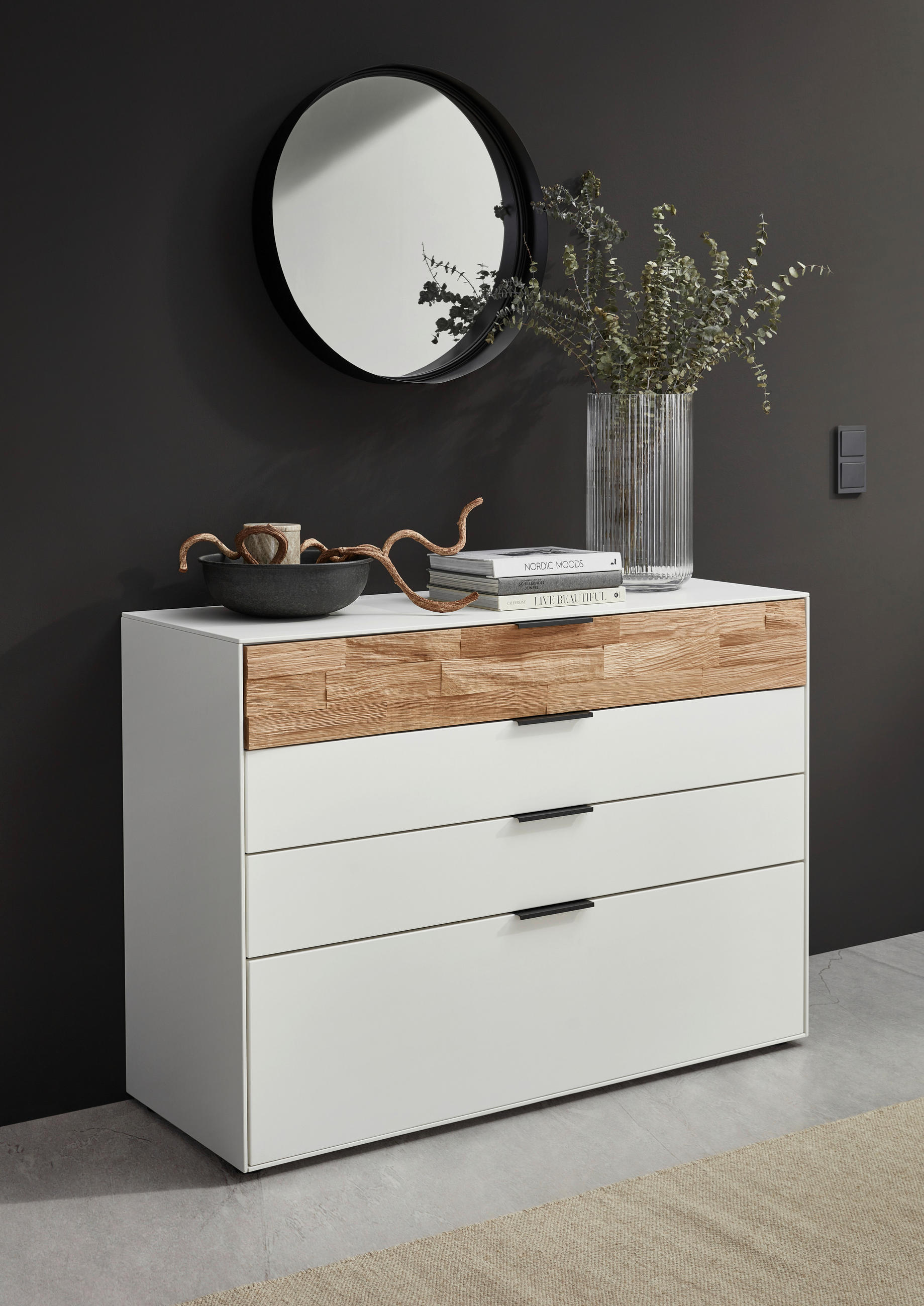 KOMMODE  in 121,9/87,9/45,2 cm  - Wildeiche/Anthrazit, Design, Holz/Holzwerkstoff (121,9/87,9/45,2cm) - Dieter Knoll
