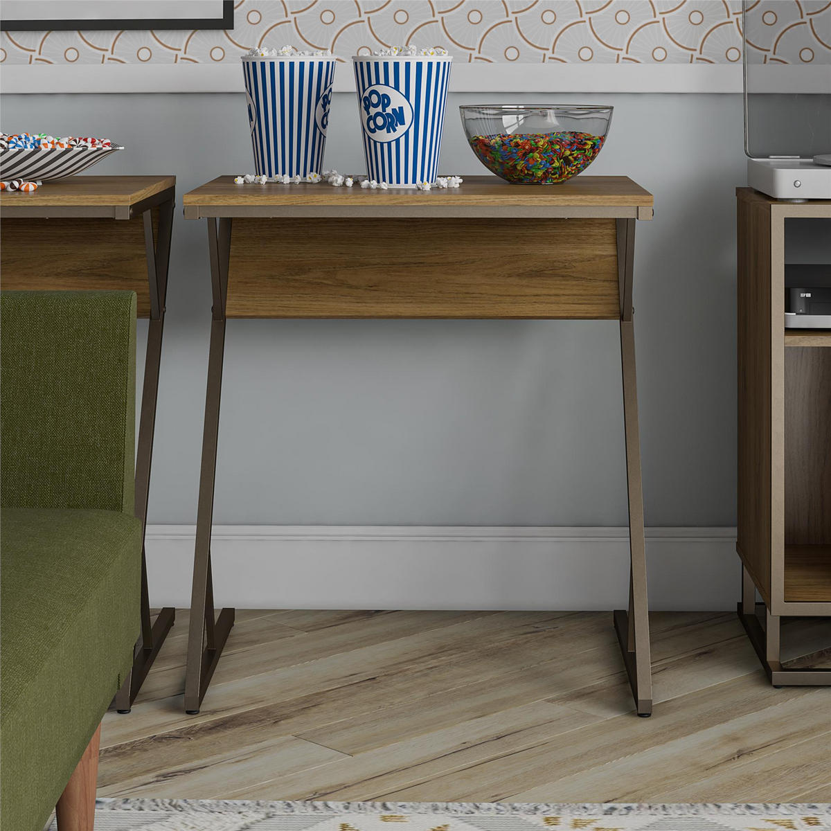 SCHREIBTISCH 64/72/49 cm  in Messingfarben, Walnussfarben  - Messingfarben/Walnussfarben, Design, Holzwerkstoff (64/72/49cm) - MID.YOU