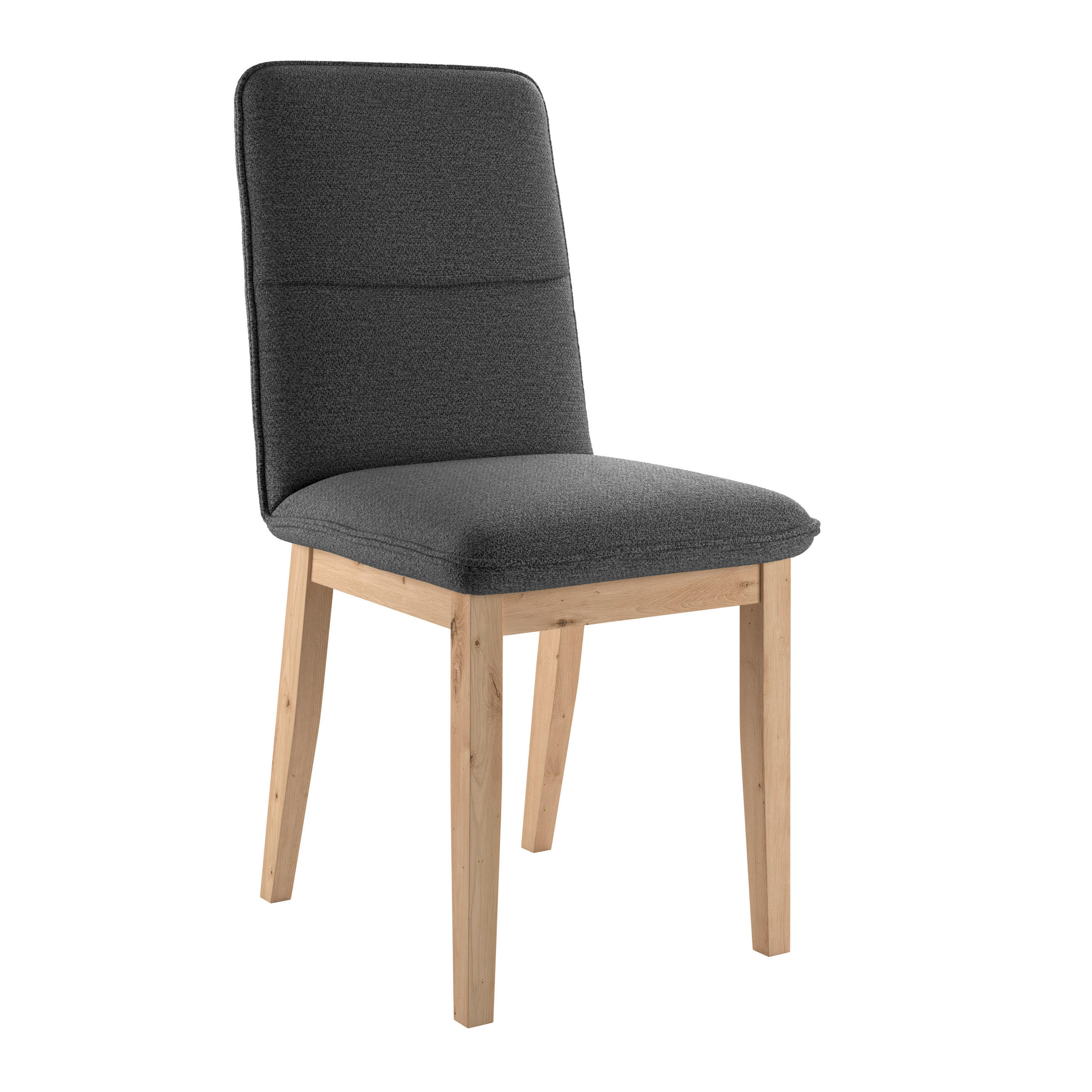 STUHL   Webstoff  - Eichefarben/Anthrazit, KONVENTIONELL, Holz/Textil (47/91/44cm) - Livetastic