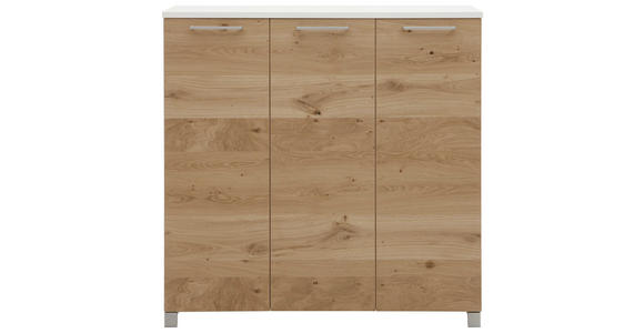 SCHUHSCHRANK 126/126/37 cm - Chromfarben/Eichefarben, Design, Holz/Holzwerkstoff (126/126/37cm) - Dieter Knoll