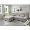 ECKSOFA in Chenille Grau  - Chromfarben/Grau, Design, Textil/Metall (196/300cm) - Livetastic