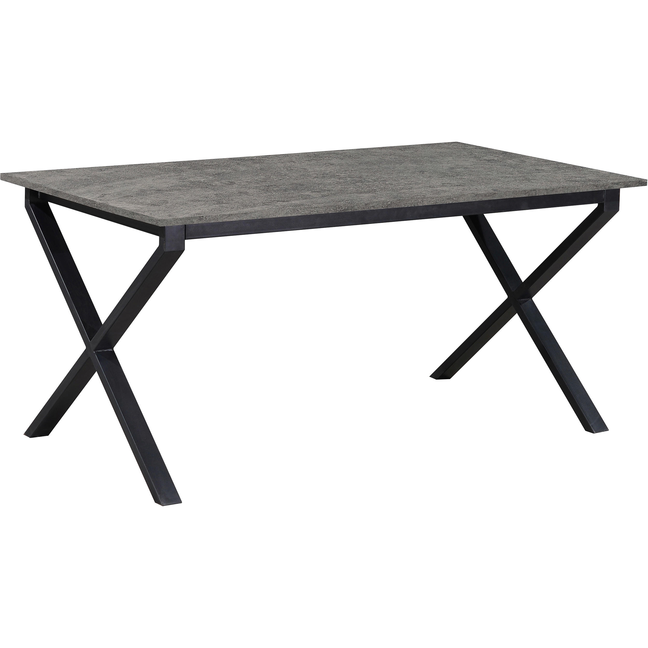 ESSTISCH 160/90/76 cm Nachbildung  Metall, Holzwerkstoff gastro- und objekttauglich rechteckig Grau  - Schwarz/Grau, MODERN, Holzwerkstoff/Metall (160/90/76cm) - MID.YOU