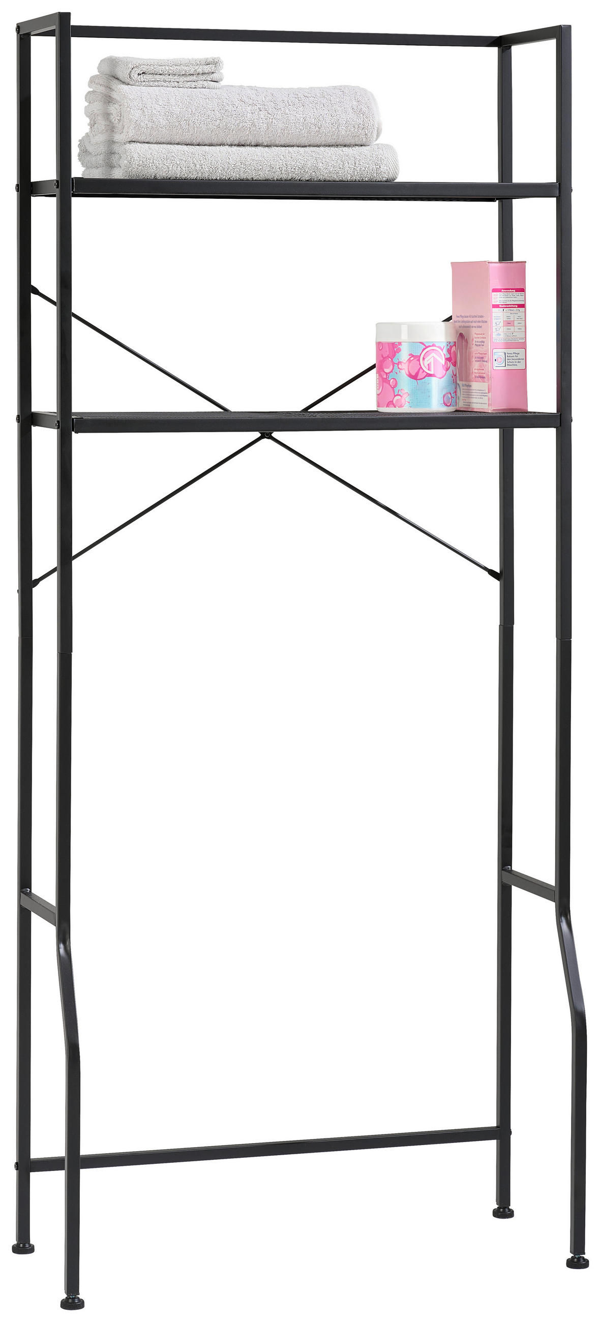 Carryhome Waschmaschinenregal Schwarz 68x160x28 cm