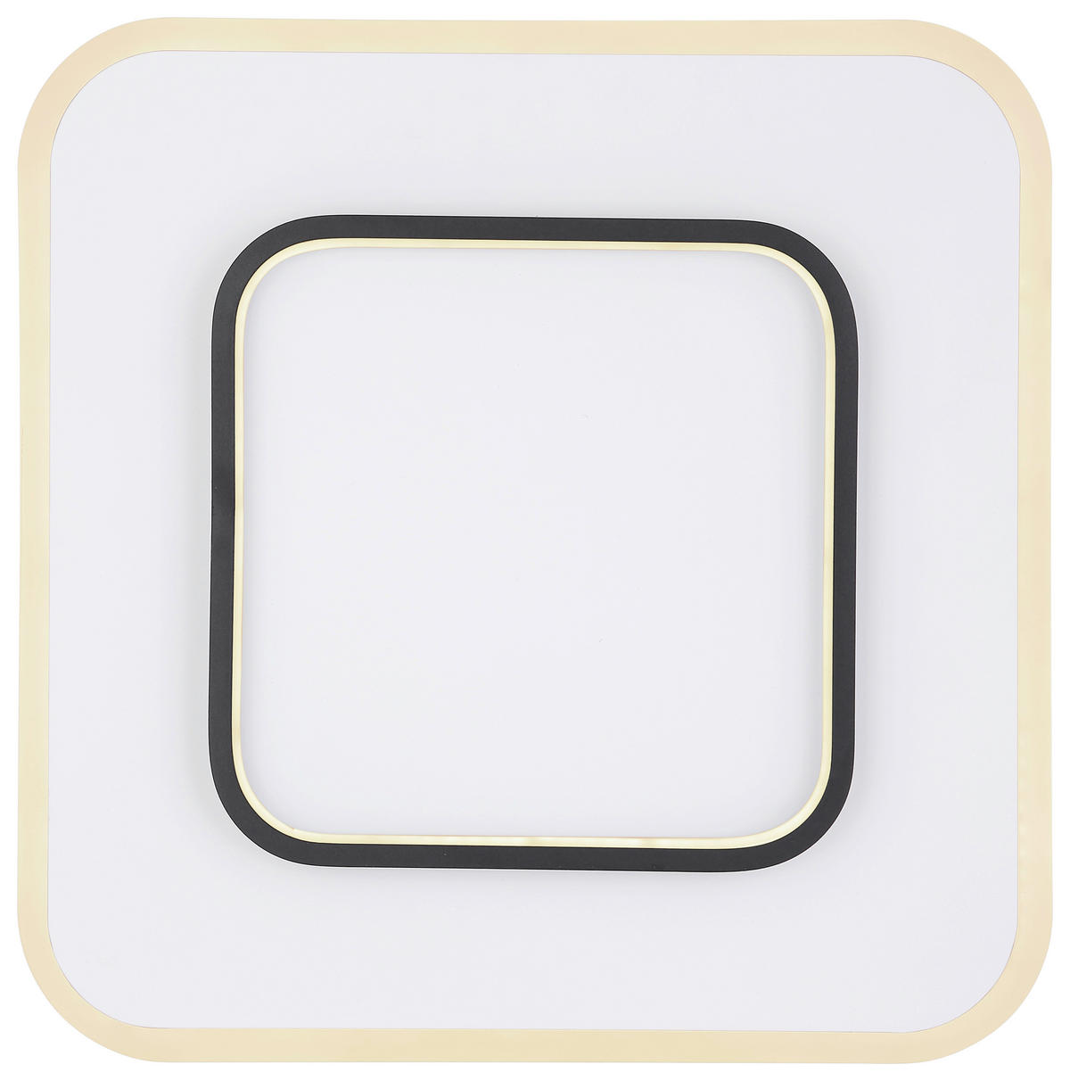 LED-DECKENLEUCHTE Lima 45,8/45,8/6 cm   - Opal/Schwarz, Basics, Kunststoff/Metall (45,8/45,8/6cm) - Globo
