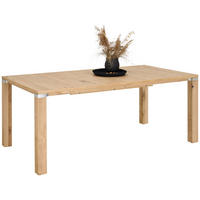 ESSTISCH in Holz, Metall 190(290)/100/75 cm  - Edelstahlfarben/Eichefarben, Design, Holz/Metall (190(290)/100/75cm) - Venjakob