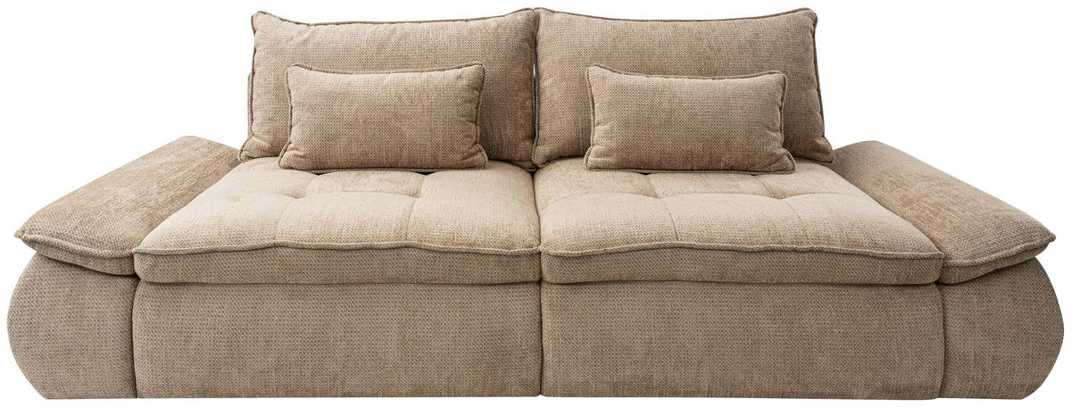 SOFFA i beige  - beige/svart, Design, textil/plast (263/73-95/122cm) - Best Price