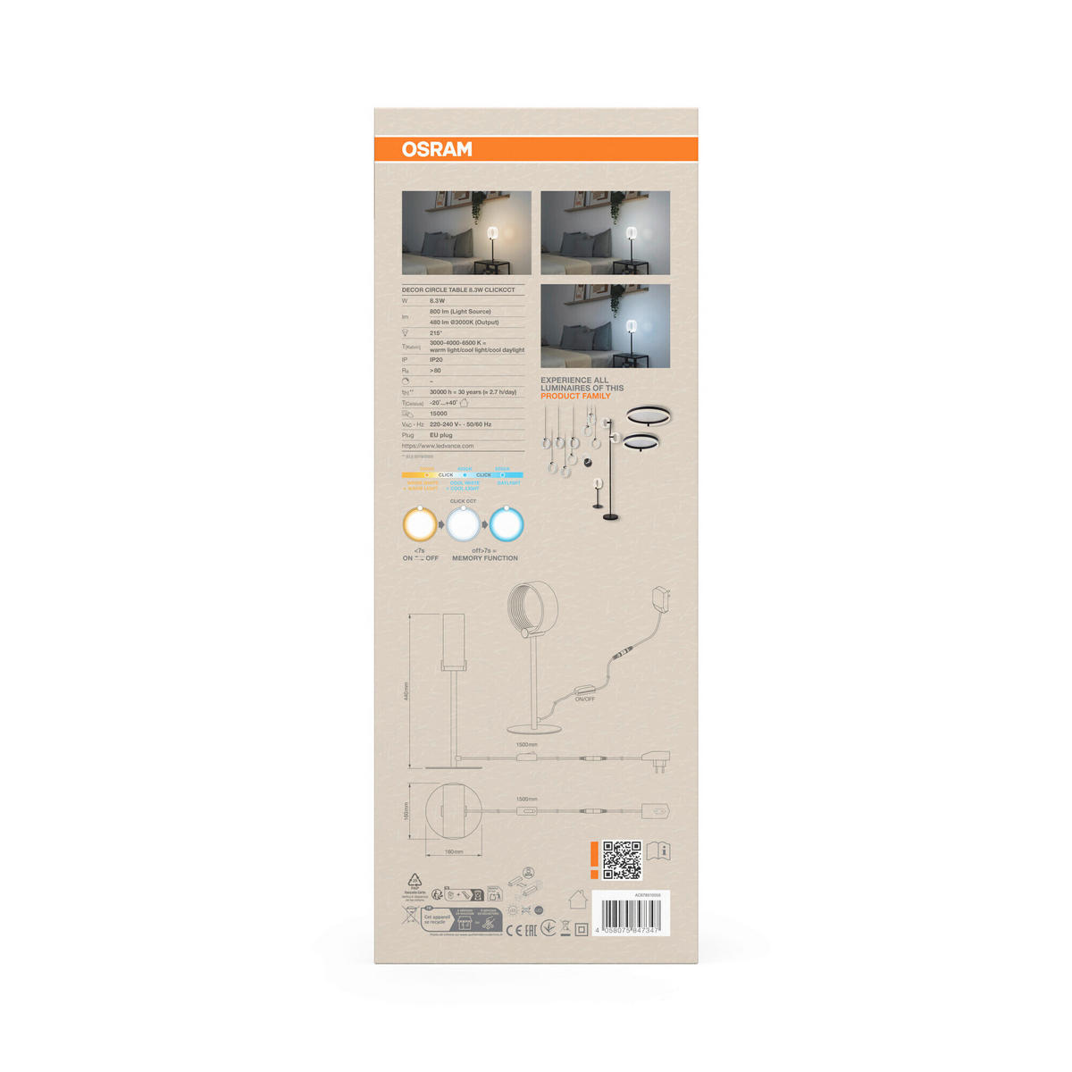 LED-TISCHLEUCHTE 16/44 cm   - Schwarz, Design, Kunststoff (16/44cm) - Osram
