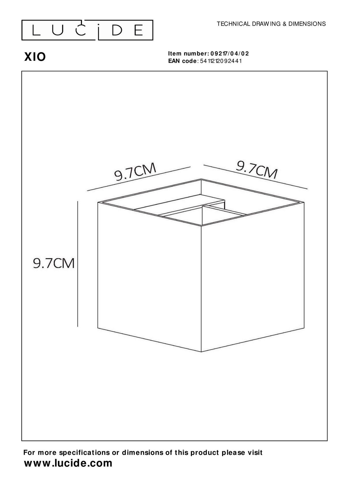 LED-WANDLEUCHTE Xio 9.7/9.7/9.7 cm   - Goldfarben, Design, Metall (9.7/9.7/9.7cm) - Lucide