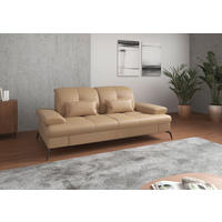 3-SITZER-SOFA in Leder Cappuccino  - Schwarz/Cappuccino, KONVENTIONELL, Leder/Metall (212/90/122cm) - Sit & More