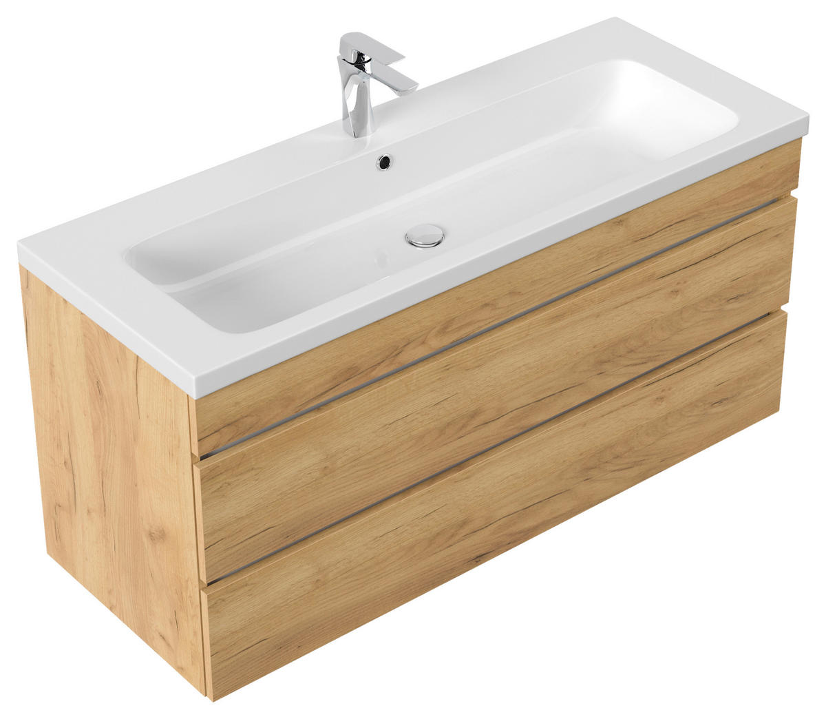 WASCHTISCHKOMBI 120 cm  - Eichefarben/Weiß, Basics, Holzwerkstoff/Stein (120cm) - MID.YOU