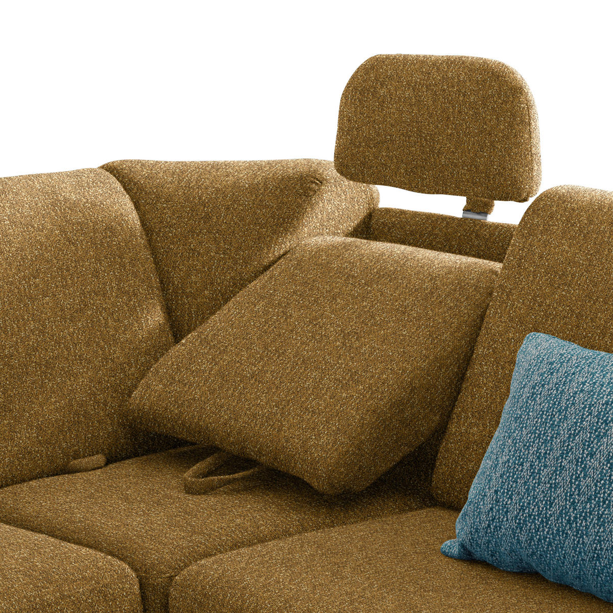 WOHNLANDSCHAFT  in Mikrovelours Senfgelb  - Senfgelb/Alufarben, KONVENTIONELL, Kunststoff/Textil (158/322/236cm) - Sedda