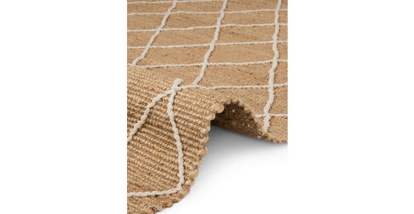LÄUFER 80/200 cm Kunu Weiß, Sandfarben - Sandfarben/Weiß, Basics, Textil (80/200cm) - Novel