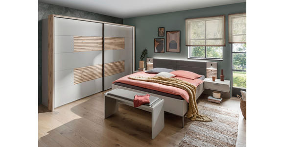 BETTANLAGE 180/200 cm in Schieferfarben, Hellgrau, Dunkelgrau - Schieferfarben/Dunkelgrau, KONVENTIONELL, Holzwerkstoff/Textil (180/200cm) - Novel