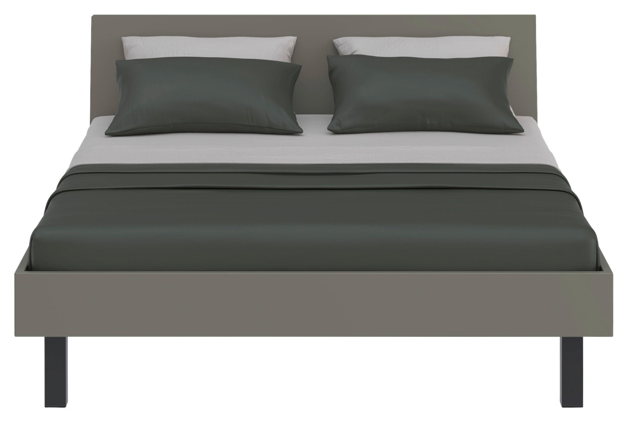 BETT 160/200 cm  in Grau, Grün  - Schwarz/Grau, Design, Holzwerkstoff/Metall (160/200cm) - Xora