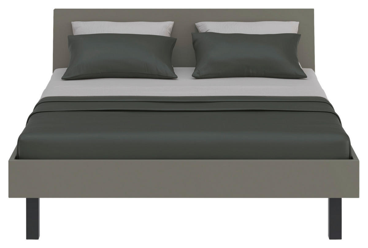 BETT 160/200 cm  in Grau, Grün  - Schwarz/Grau, Design, Holzwerkstoff/Metall (160/200cm) - Xora