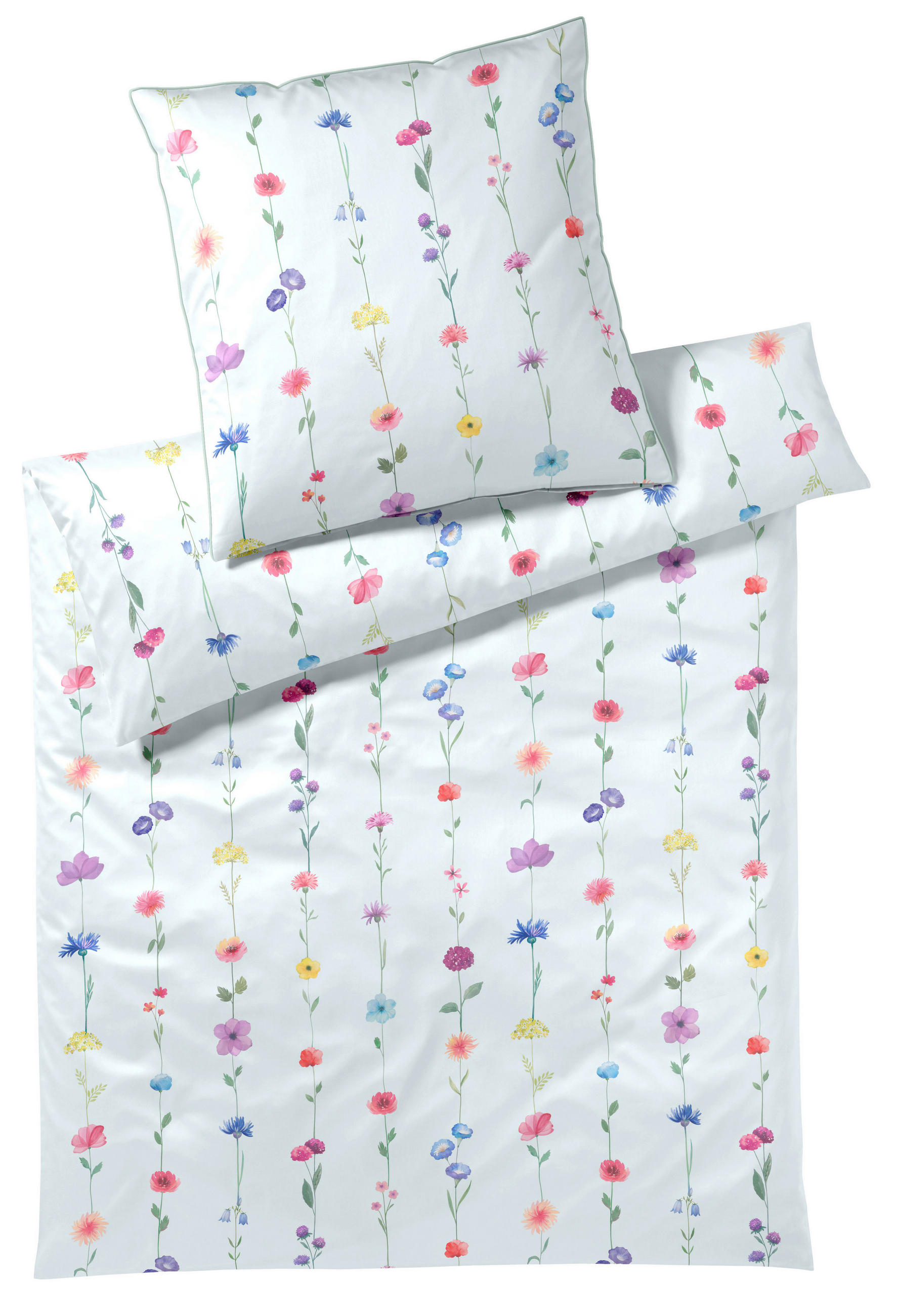 BETTWÄSCHESET Satin 160/210 cm  100 cm/65 cm  - Hellblau, Basics, Textil (160/210cm) - Elegante