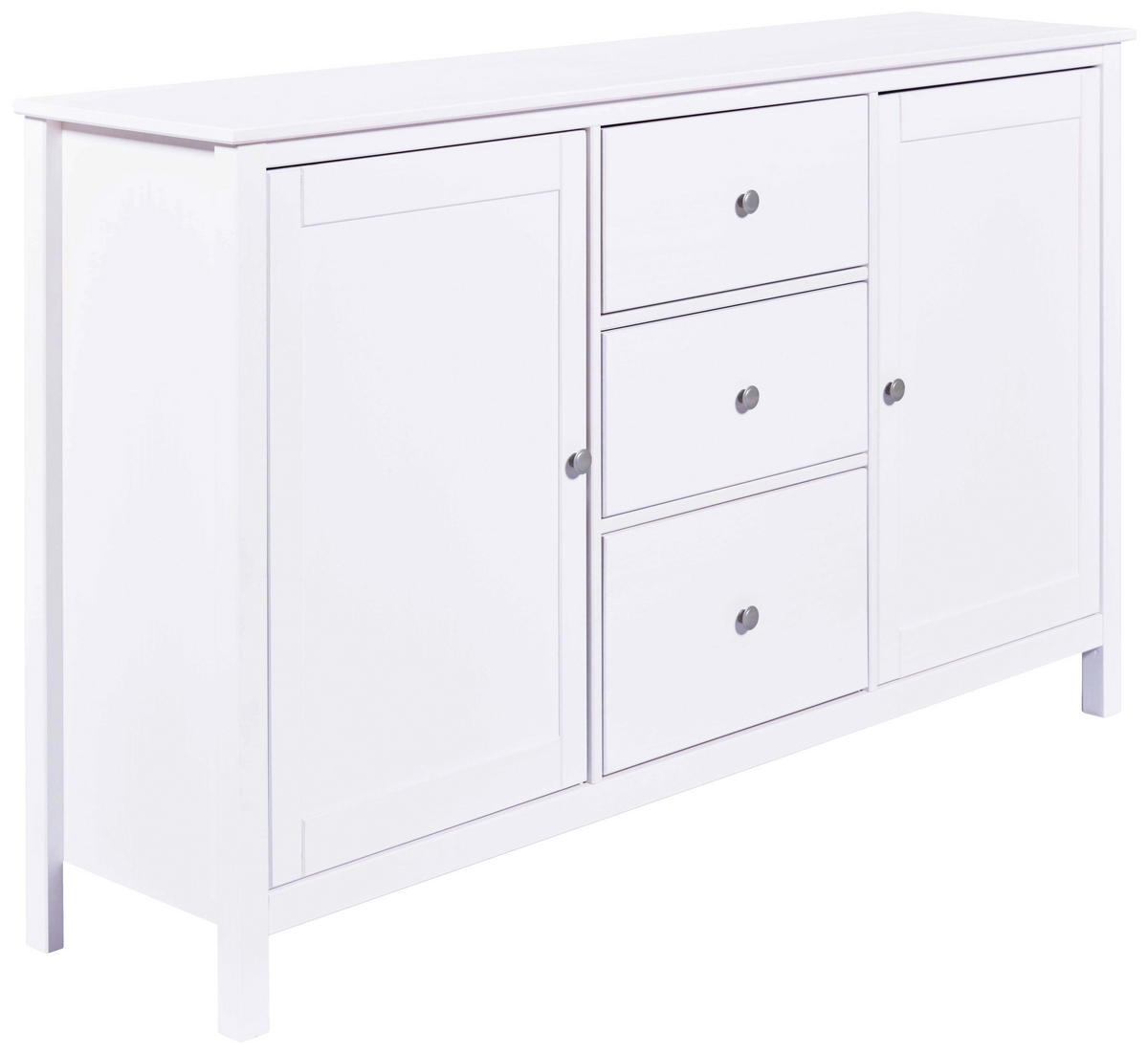 KOMODA   160/96/39,5 cm   bijela  - bijela/srebrne boje, Design, metal/drvo (160/96/39,5cm) - Livetastic