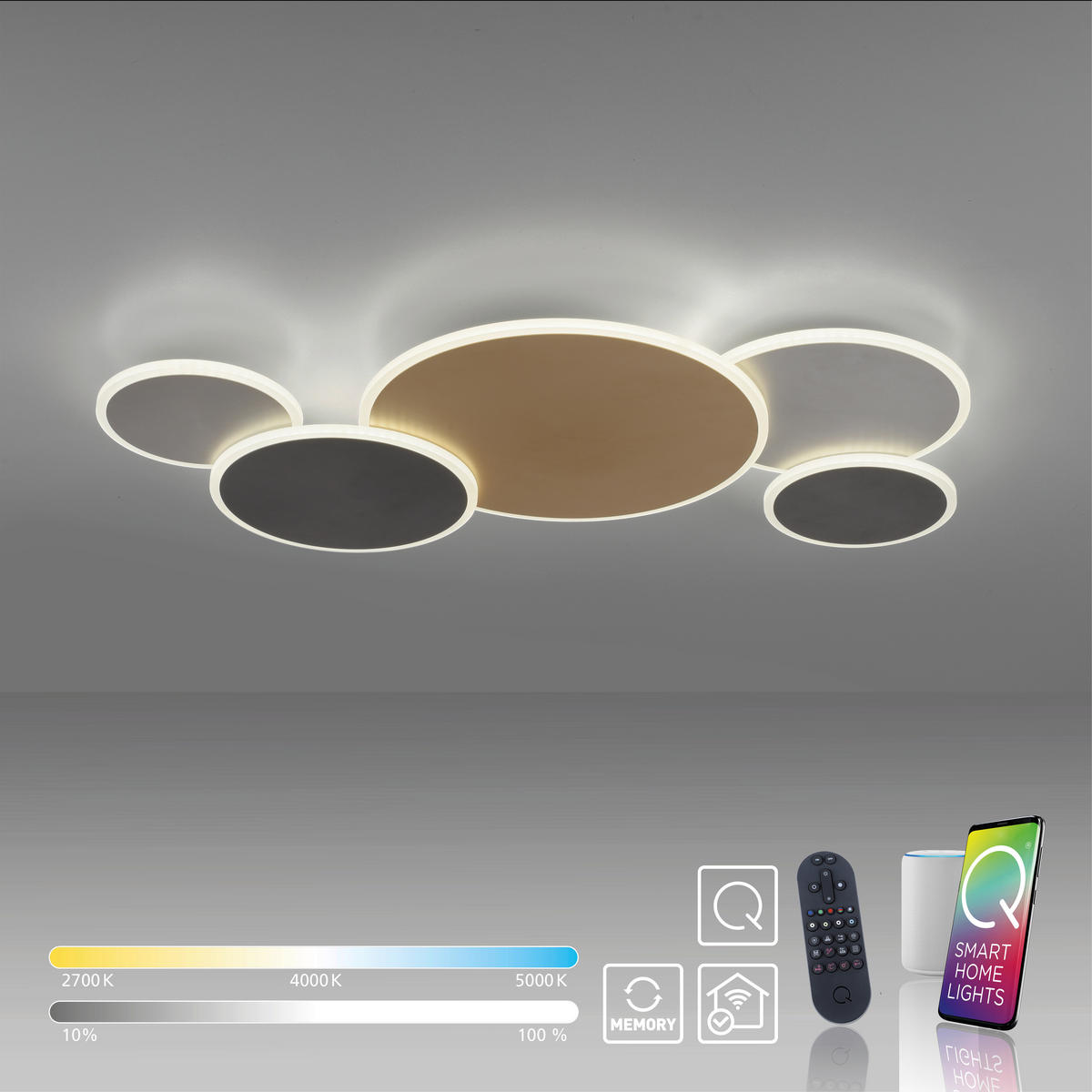 LED-DECKENLEUCHTE Q-Piato 85/50,5/6,5 cm   - Design, Metall (85/50,5/6,5cm) - Paul Neuhaus