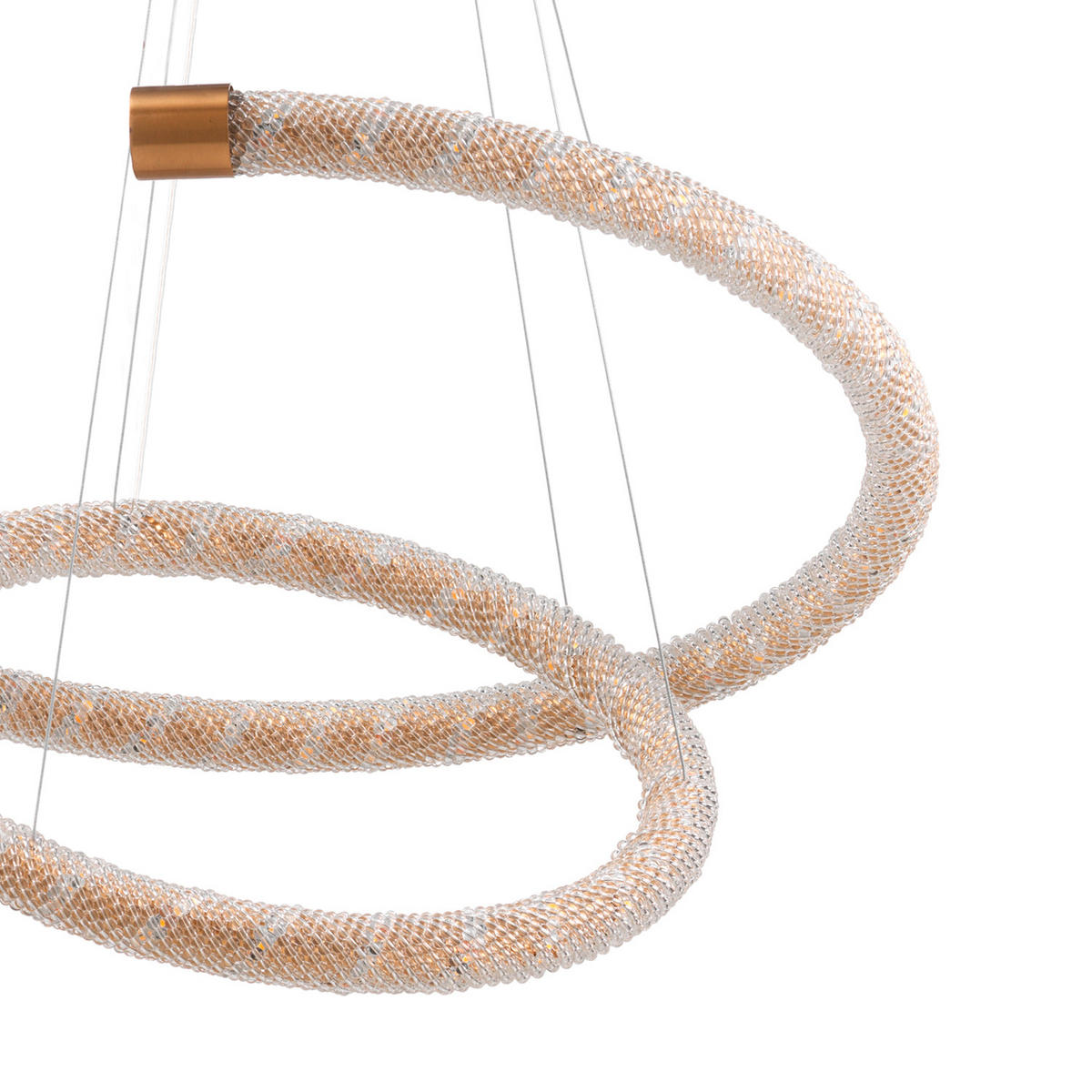 LED-HÄNGELEUCHTE 60/60/110 cm  - Goldfarben, Design, Glas/Metall (60/60/110cm)