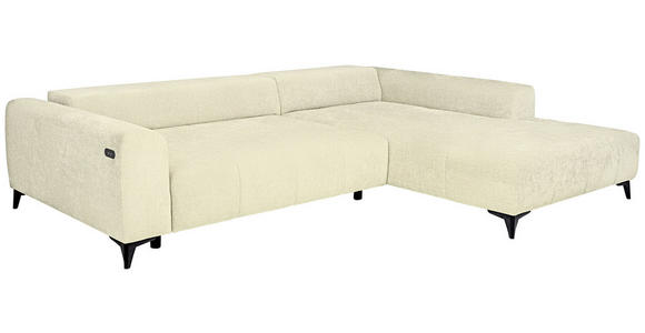 ECKSOFA  in Chenille Creme  279/222 cm  - Creme/Schwarz, KONVENTIONELL, Kunststoff/Textil (279/222cm) - Hom`in