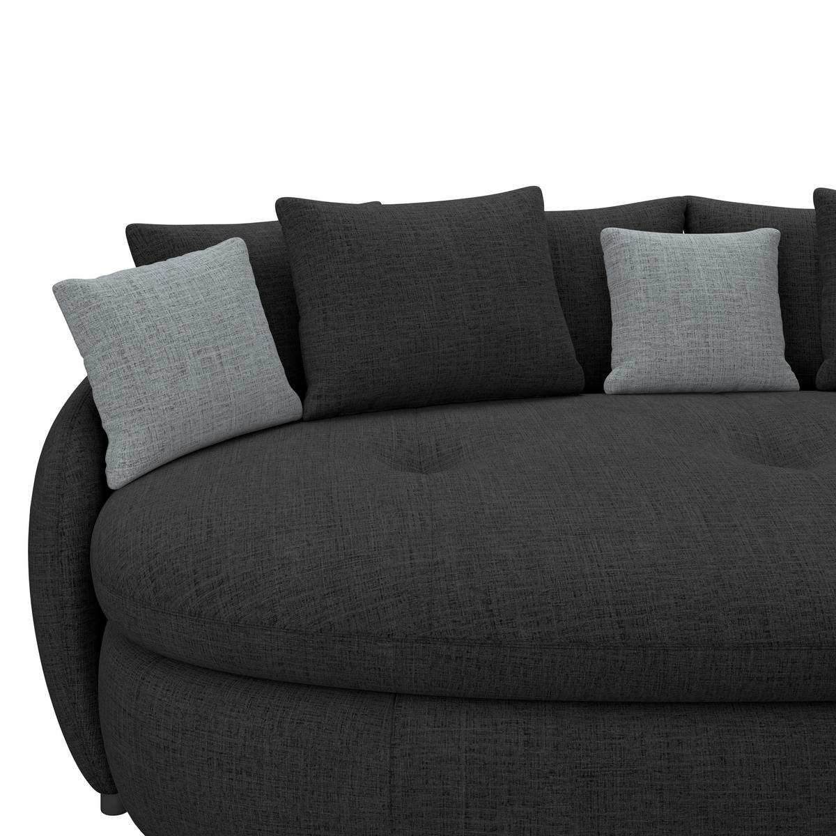 MEGASOFA Chenille Schwarz  - Schwarz, Trend, Kunststoff/Textil (238/80/140cm) - MID.YOU