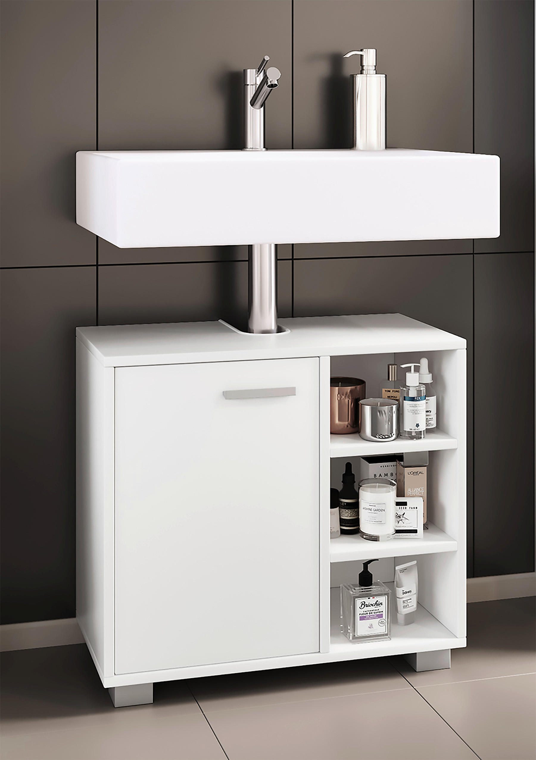 MEUBLE SOUS-LAVABO 60/54,8/30 cm  - Weiss/Grau, Modern, Holzwerkstoff/Kunststoff (60/54,8/30cm) - MID.YOU