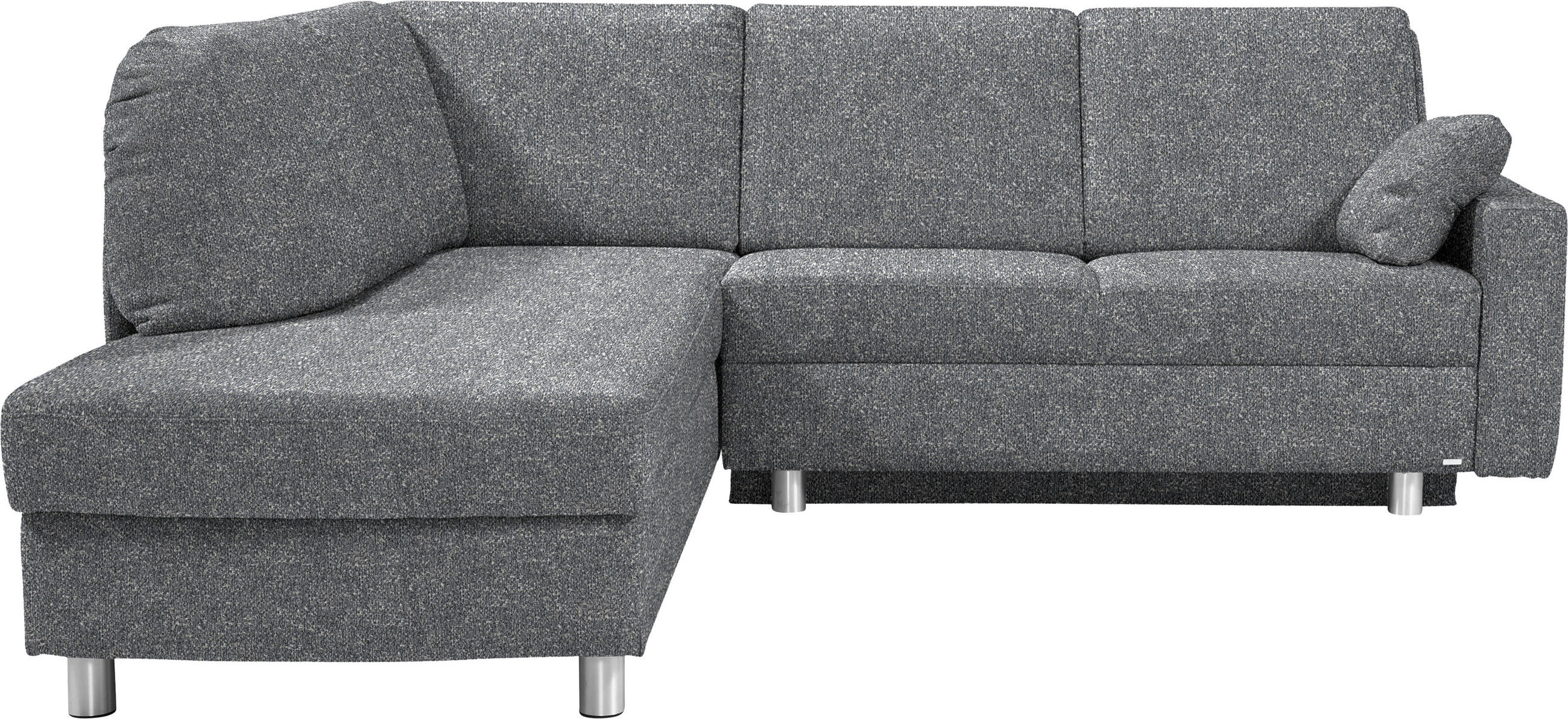 ECKSOFA  in Mikrovelours Grau  208/227 cm  - Alufarben/Grau, KONVENTIONELL, Textil/Metall (208/227cm) - Sedda