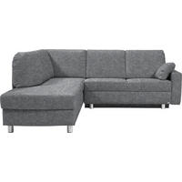 ECKSOFA  in Mikrovelours Grau  208/227 cm  - Alufarben/Grau, KONVENTIONELL, Textil/Metall (208/227cm) - Sedda