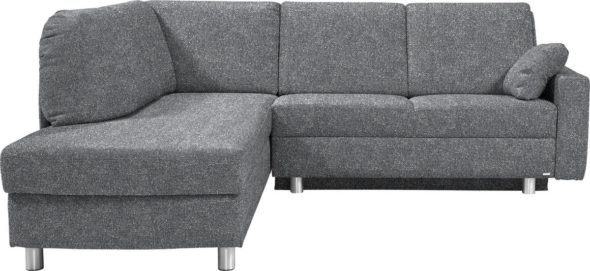 ECKSOFA  in Mikrovelours Grau  208/227 cm  - Alufarben/Grau, KONVENTIONELL, Textil/Metall (208/227cm) - Sedda