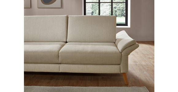 ECKSOFA in Chenille, Flachgewebe Beige  - Wildeiche/Beige, Design, Holz/Textil (157/281cm) - Valnatura