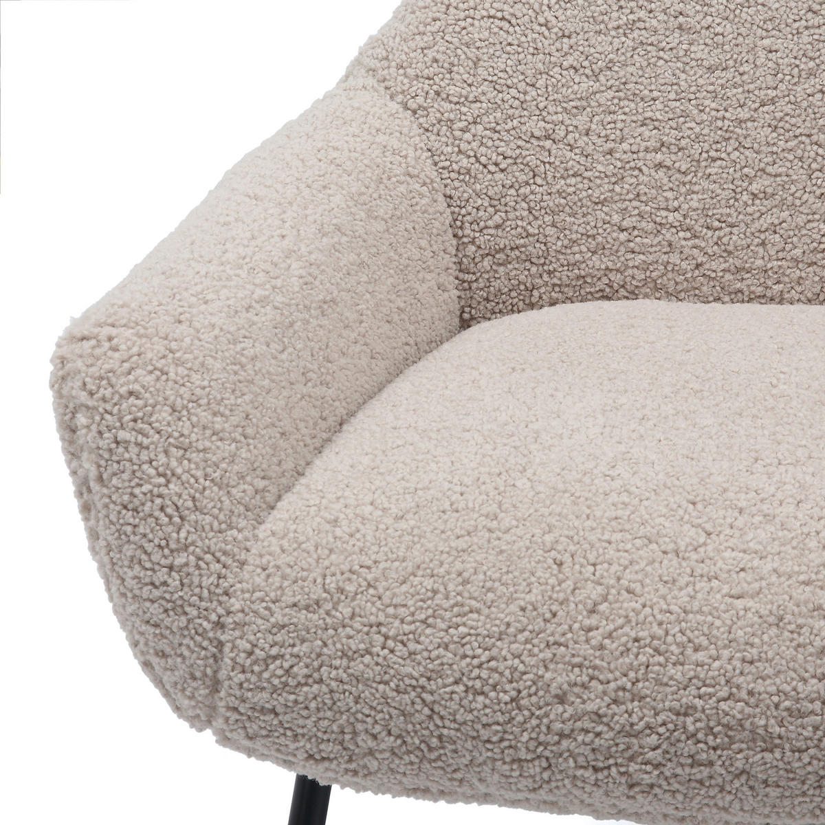 SESSELSET in Teddystoff Taupe  - Taupe/Schwarz, MODERN, Textil/Metall (79/103/82cm) - Livetastic