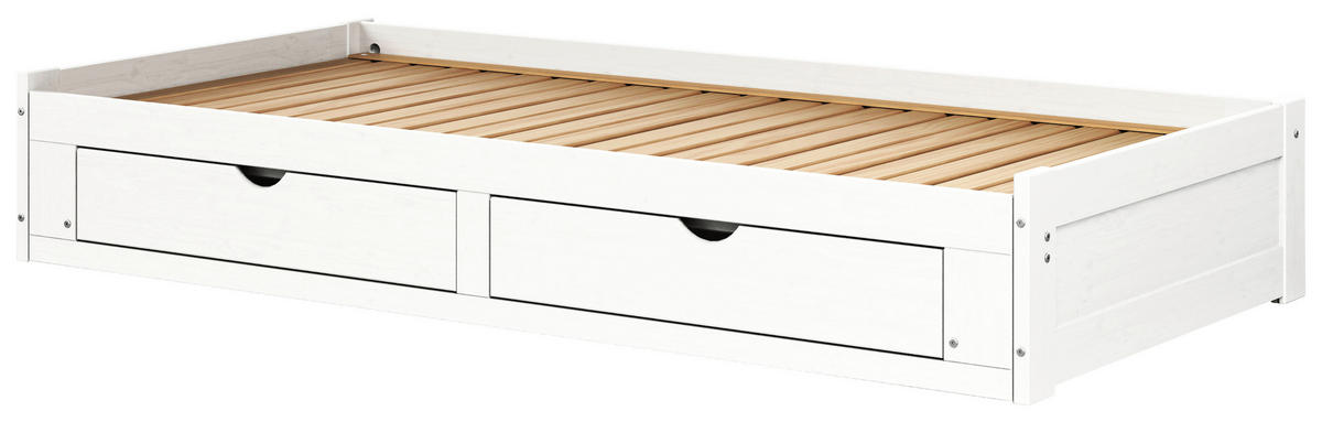 AUSZIEHBETT 206/100 cm  in Weiß  - Naturfarben/Weiß, MODERN, Holz/Holzwerkstoff (206/100cm) - MID.YOU