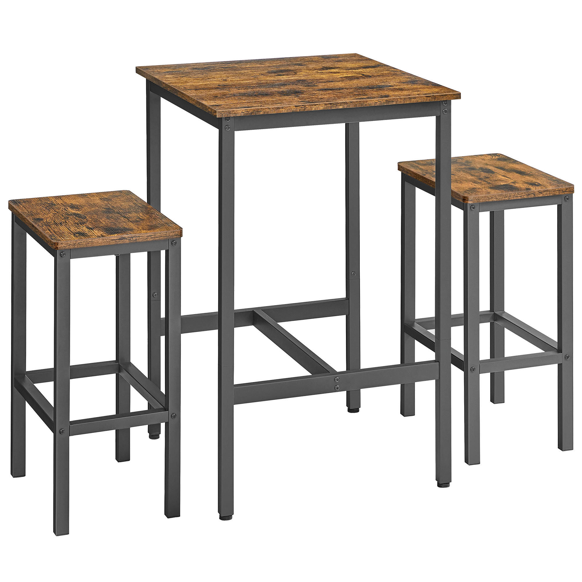 BAR SET Braun, Schwarz  - Schwarz/Braun, MODERN, Metall (60/90/60cm) - MID.YOU