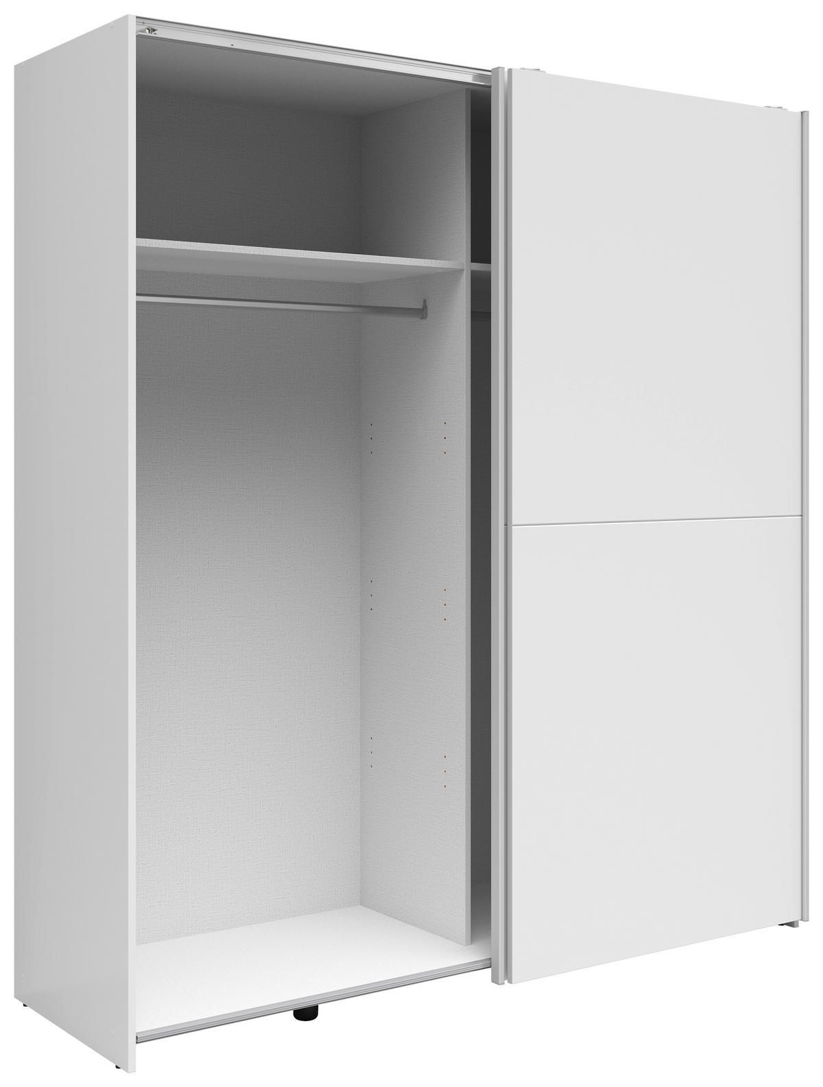 SCHWEBETÜRENSCHRANK 170/191/59 cm 2-türig Weiß  - Silberfarben/Weiß, Basics, Holzwerkstoff/Kunststoff (170/191/59cm) - Boxxx