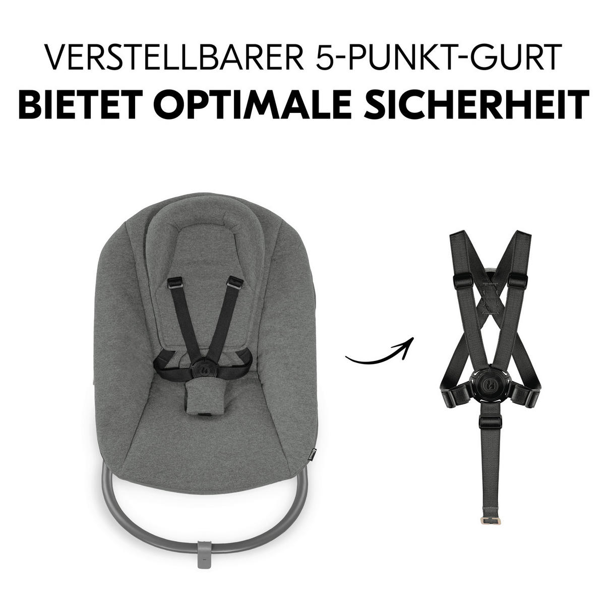 HOCHSTUHLLIEGE Alpha Bouncer Premium  - Anthrazit, Basics, Textil/Metall (66/51/49cm) - Hauck