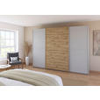 SCHWEBETÜRENSCHRANK  in Eiche Artisan, Seidengrau  - Seidengrau/Alufarben, KONVENTIONELL, Holzwerkstoff/Metall (315/210/62cm) - Xora