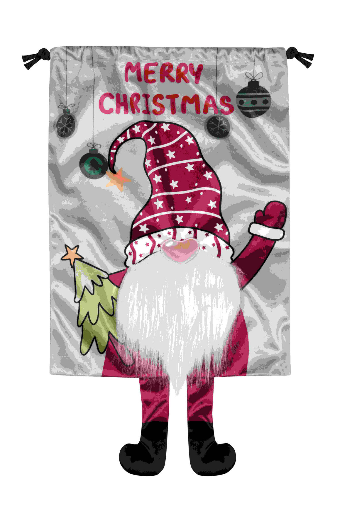 BOŽIČNA VREČA - rdeča/zelena, Konvencionalno, tekstil (30/40cm) - X-Mas