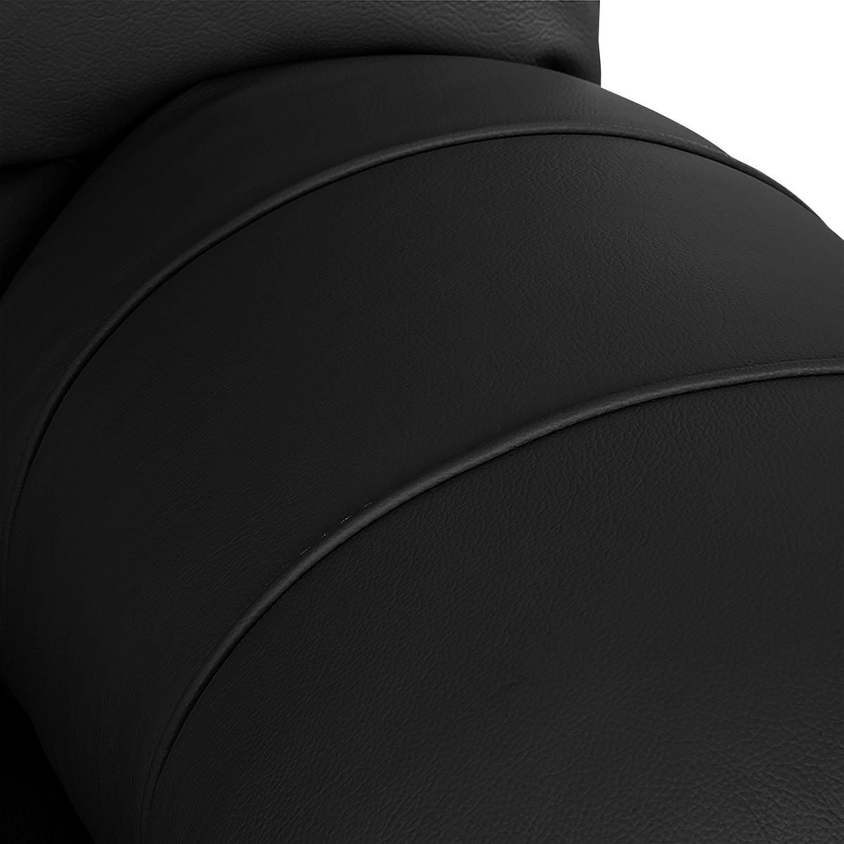 3-SITZER-SOFA Echtleder Schwarz  - Schwarz, Design, Leder/Kunststoff (205/92/85cm) - Livetastic