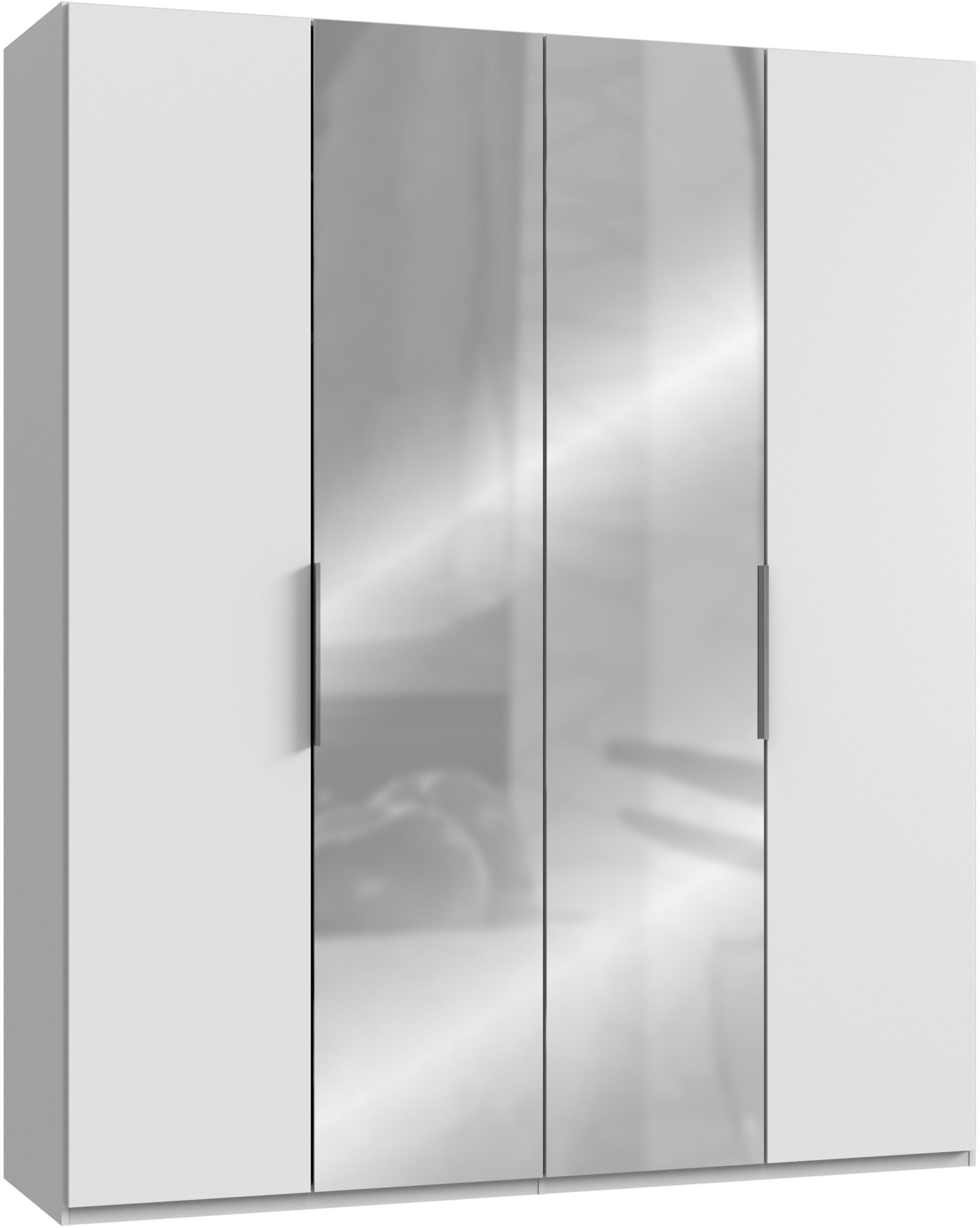 DREHTÜRENSCHRANK 200/236/58 cm 4-türig  - Chromfarben/Weiß, MODERN (200/236/58cm) - MID.YOU