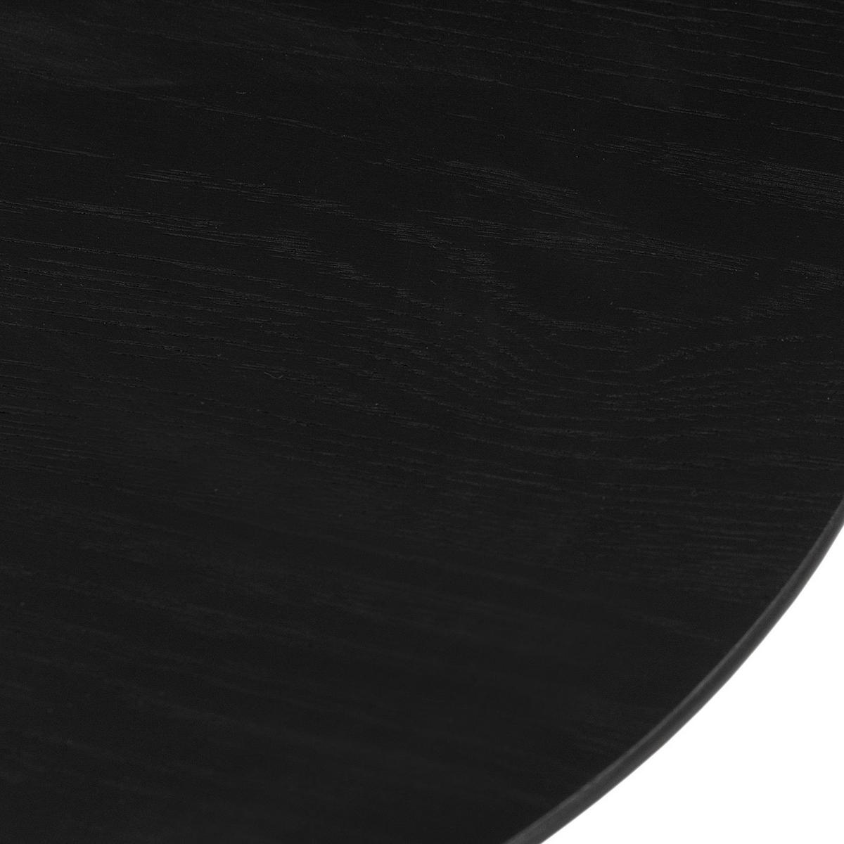 BEISTELLTISCH 50/50/40 cm Eiche furniert, massiv Schwarz rund  - Schwarz, MODERN, Holz/Holzwerkstoff (50/50/40cm) - home24