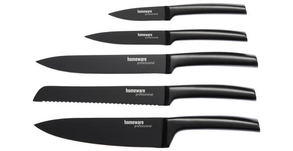 MESSERSET 5-teilig  - Schwarz, Trend, Metall - Homeware Profession.