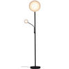 STOJACÍ LED SVÍTIDLO, 32/180 cm  - bílá/černá, Konvenční, kov/plast (32/180cm) - Novel