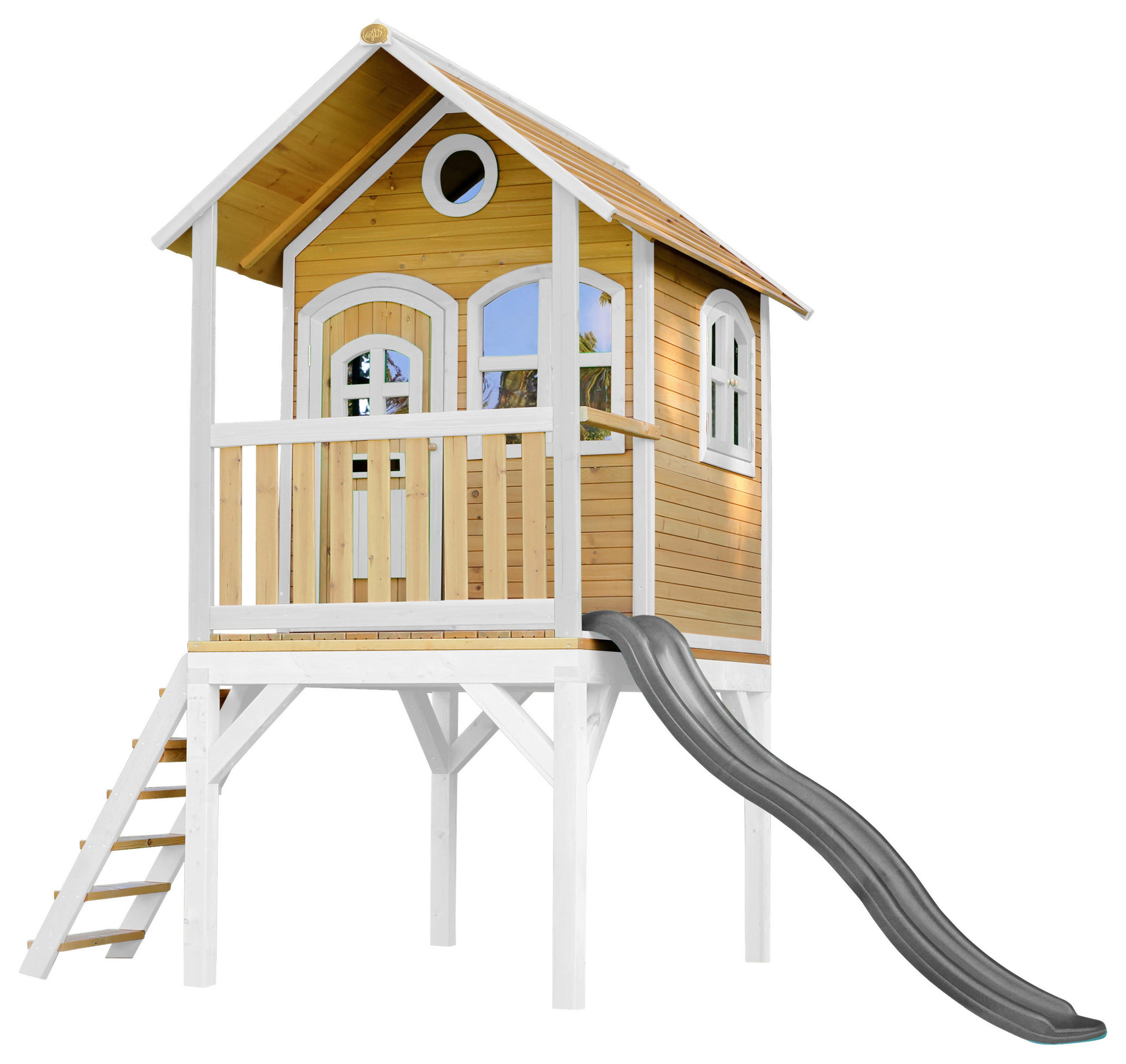 SPIELHAUS 318/272/191 cm  - Weiss/Braun, Konventionell, Holz (318/272/191cm)