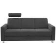3-SITZER-SOFA  in Flachgewebe Dunkelgrau  - Chromfarben/Dunkelgrau, Design, Textil/Metall (195/83/85cm) - Xora