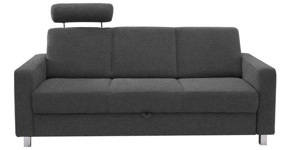 3-SITZER-SOFA  in Flachgewebe Dunkelgrau  - Chromfarben/Dunkelgrau, Design, Textil/Metall (195/83/85cm) - Xora